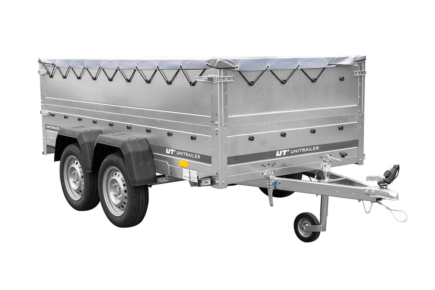 fre_pl_GARDEN-TRAILER-264-2-KIPP-remorque-a-deux-essieux-avec-roue-jockey-chassis-H-0-ridelles-BIS-et-bache-plate-grise-5003_2.png Remolque de dos ejes con lona azul, paneles laterales adicionales y rueda jockey - Imagen 1